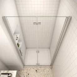 AICA Sanitaire AICA porte de douche 100x185cm 6mm verre clair trempé sécurit* Porte De Douche