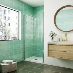 AICA Sanitaire Aica Porte De Douche 80x180cm Porte De Douche Pivotante En Niche 6mm Verre Anticalcaire Porte De Douche Hauteur 180 Cm* Porte De Douche