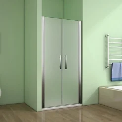 AICA Sanitaire Aica Porte De Douche 120x185cm Porte Battante Verre Satiné Et Anticalcaire Porte Battante En Niche* Porte De Douche