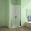 AICA Sanitaire Aica Porte De Douche 100x185cm Porte Battante Verre Satiné Et Anticalcaire Porte Battante En Niche* Porte De Douche