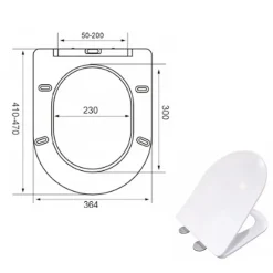 AICA Sanitaire AICA Sans Bride WC Suspendu 52,5x36x36cm Avec Abattant Ultra Fin Soft-Close