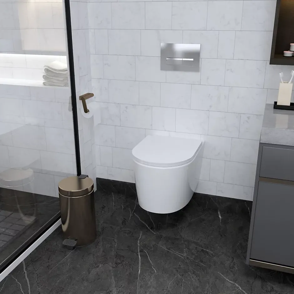 AICA Sanitaire AICA WC Suspendu Sans Bride Avec Abattant Soft-Close - Blanc 52,5x36x36cm* Wc Suspendu
