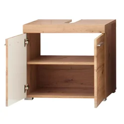 Trend Team AMANDA - Ensemble salle de bain 3 pièces. mélaminé couleur chêne L - H - P : 112 - 190 - 34 cm* Meuble Sous Lavabo