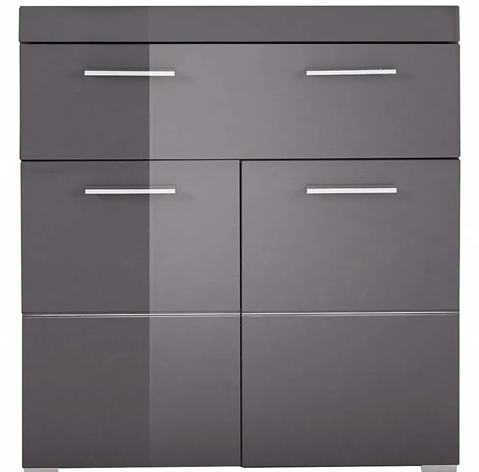 Trend Team AMANDA - Meuble bas mélaminé gris. L - H - P : 73 - 79 - 31 cm* Meuble De Salle De Bains Faible Profondeur