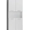 Trend Team AMANDA - Meuble de salle de bain mélaminé - Meuble Colonne. Blanc brillant. L-H-P : 73 - 190 - 31 cm