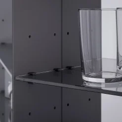 Bernstein Amoire de toilette MFC 3 portes miroirs, éclairage LED, prise de courant intérieure + 4 tablettes verre, 120x71x19cm (LxHxP), VARO* Armoire De Toilette