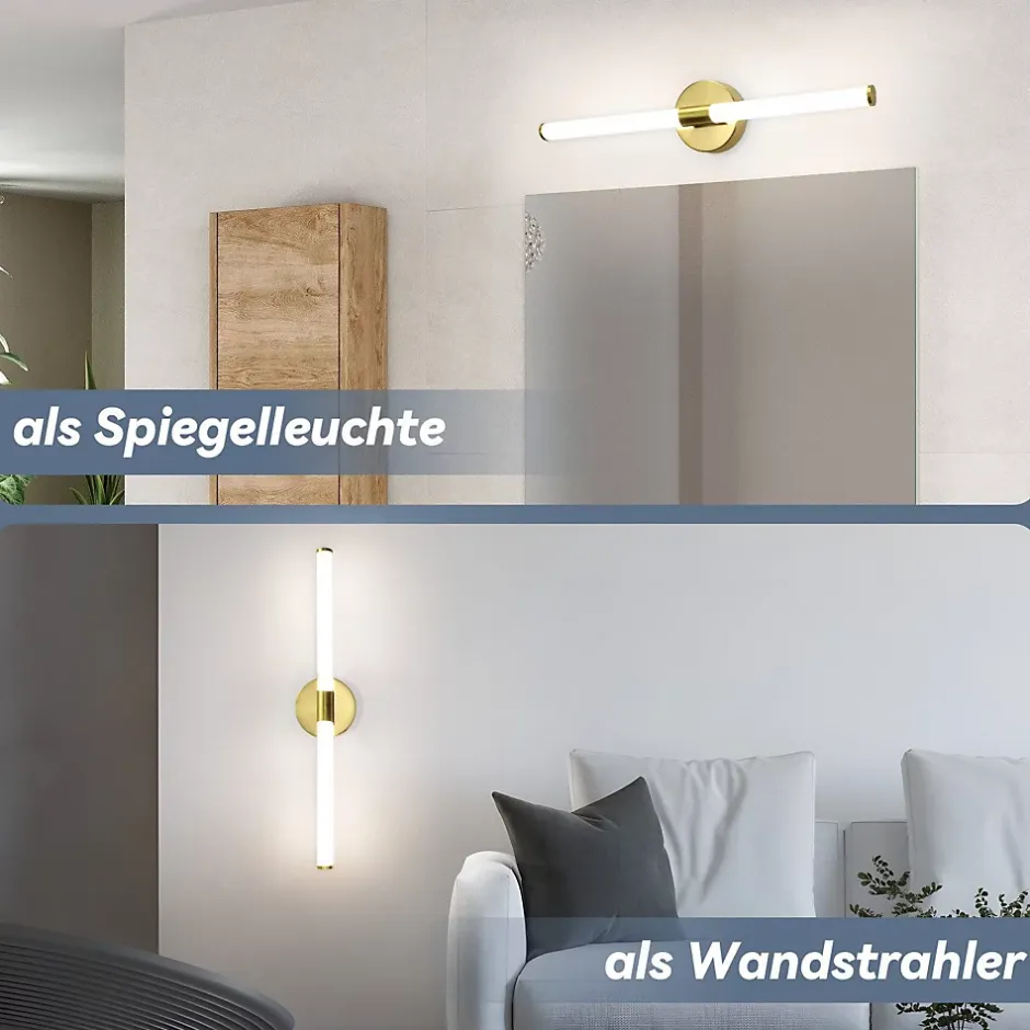 Nettlife Applique murale de salle de bain à LED 8W, lampe de salle de bain, applique murale 4000K IP44