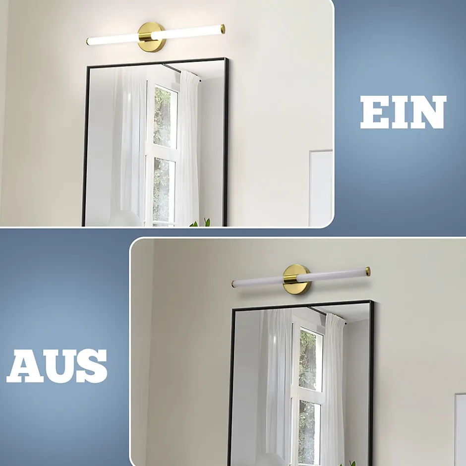 Nettlife Applique murale de salle de bain à LED 8W, lampe de salle de bain, applique murale 4000K IP44