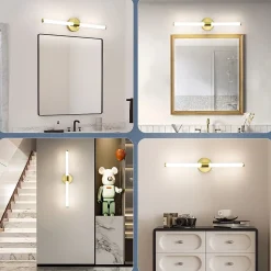 Nettlife Applique murale de salle de bain à LED 8W, lampe de salle de bain, applique murale 4000K IP44