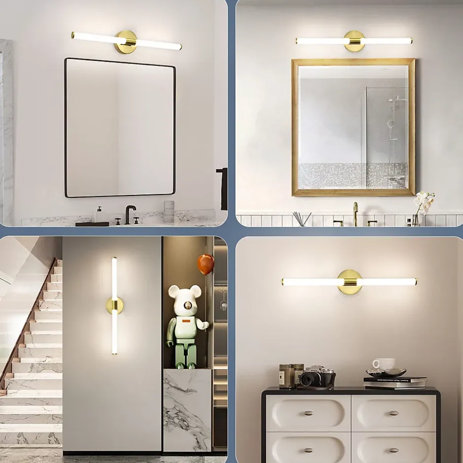 Nettlife Applique murale de salle de bain à LED 8W, lampe de salle de bain, applique murale 4000K IP44