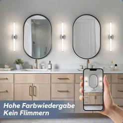Nettlife Applique murale de salle de bain LED - 8W 60CM 4000K IP44* Miroir Lumineux