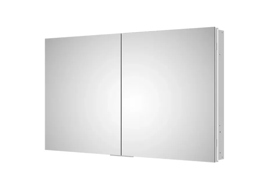 Bernstein Armoire à glace aluminium murale salle de bain + toilettes, étagère avec miroir avec LED encastrée + prise, UP7012, H.70cmxL.120cm* Armoire De Toilette