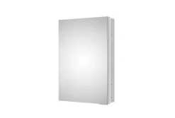 Bernstein Armoire à glace aluminium murale salle de bain + toilettes, étagère + miroir LED encastrée + prise, UP7012, H.70cm, Largeur 50cm