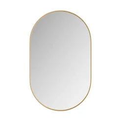 ProximaX Armoire à miroir ovale dorée avec cadre métal, armoire murale à étagères réglables, rangement salle de bain, salon ou chambre* Armoire De Toilette