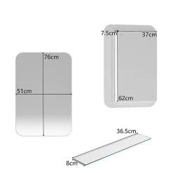 ProximaX Armoire à miroir rectangulaire avec cadre métal, armoire murale à étagères réglables, pour salle de bain ou chambre, blanc* Armoire De Toilette