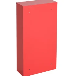 Homcom Armoire à pharmacie 3 étagères 4 niveaux verrouillable porte verre trempé dépoli logo croix 30L x 12l x 60H cm acier inox rouge* Armoire De Toilette