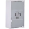 Homcom Armoire à pharmacie murale verrouillable 3 niv. acier inox* Armoire De Toilette