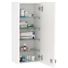 kleankin Armoire à pharmacie murale verrouillable - 5 niveaux - verre panneaux blanc