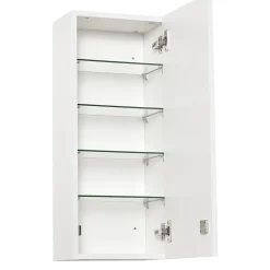 kleankin Armoire à pharmacie murale verrouillable - 5 niveaux - verre panneaux blanc