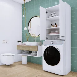 3xE Living Armoire au-dessus du lave-linge, gris, 31 x 64 x 180 cm* Armoire De Salle De Bains