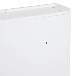Homcom Armoire avec miroir en bois rangement salle de bain fermeture porte tampon MDF blanc* Armoire De Toilette