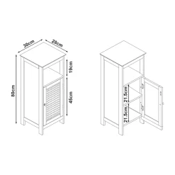 [En.Casa] Armoire basse de salle de bain Karlsoey avec 1 porte MDF PVC 80 x 30 x 28 cm blanc en.casa* Meuble De Salle De Bains Faible Profondeur
