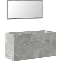 Vidaxl Armoire de bain avec miroir gris béton bois d'ingénierie* Meuble Wc