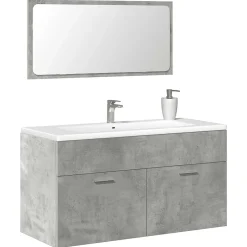 Vidaxl Armoire de bain avec miroir gris béton bois d'ingénierie* Meuble Wc