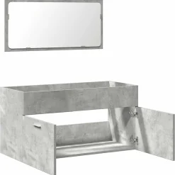 Vidaxl Armoire de bain avec miroir gris béton bois d'ingénierie* Meuble Wc