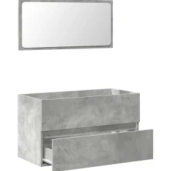Vidaxl Armoire de bain avec miroir gris béton bois d'ingénierie