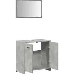Vidaxl Armoire de bain avec miroir gris béton bois d'ingénierie* Meuble Wc
