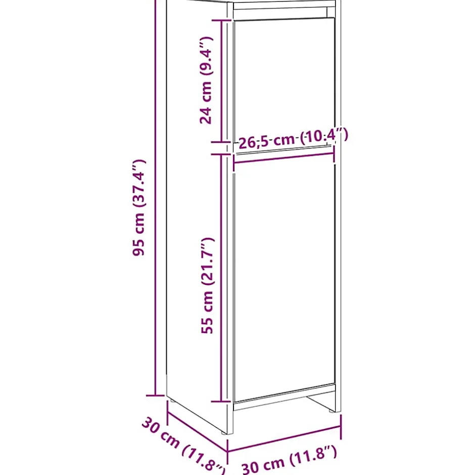 Vidaxl Armoire de bain chêne artisanal 30x30x95 cm bois d'ingénierie* Meuble Wc