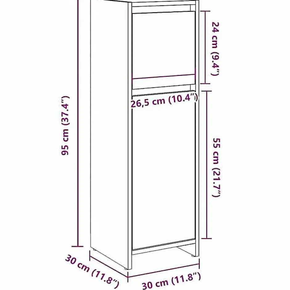 Vidaxl Armoire de bain chêne artisanal 30x30x95 cm bois d'ingénierie* Meuble Wc