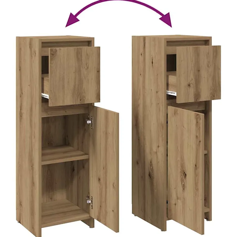 Vidaxl Armoire de bain chêne artisanal 30x30x95 cm bois d'ingénierie* Meuble Wc