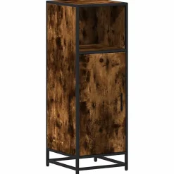 Vidaxl Armoire de bain chêne fumé 35x37,5x100cm bois d'ingénierie