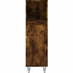 Vidaxl Armoire de bain chêne fumé 30x30x100 cm bois d'ingénierie* Meuble Wc