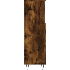 Vidaxl Armoire de bain chêne fumé 30x30x100 cm bois d'ingénierie* Meuble Wc