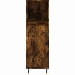 Vidaxl Armoire de bain chêne fumé 30x30x100 cm bois d'ingénierie* Meuble Wc
