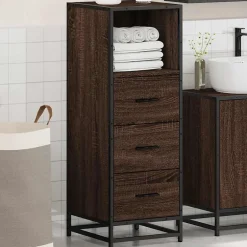 Vidaxl Armoire de bain chêne marron 35x37,5x100 cm bois d'ingénierie* Meuble Wc