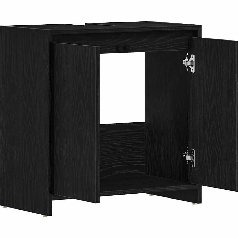 Vidaxl Armoire de bain chêne noir 60x33x60 cm bois d'ingénierie