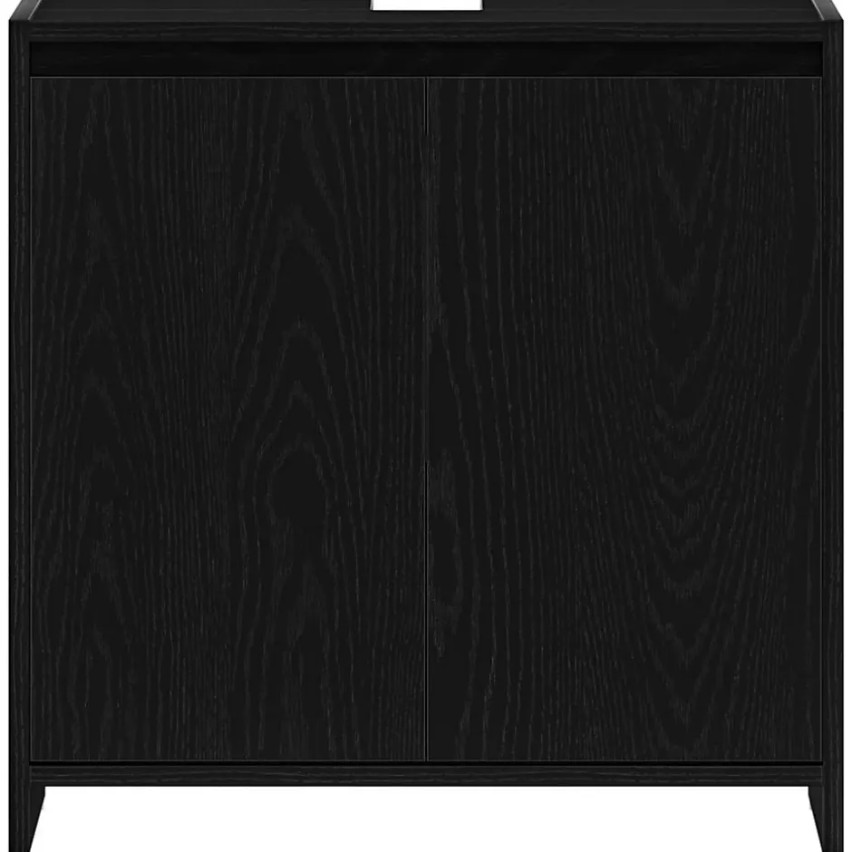 Vidaxl Armoire de bain chêne noir 60x33x60 cm bois d'ingénierie