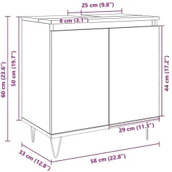 Vidaxl Armoire de bain chêne sonoma 58x33x60 cm bois d'ingénierie* Meuble Wc
