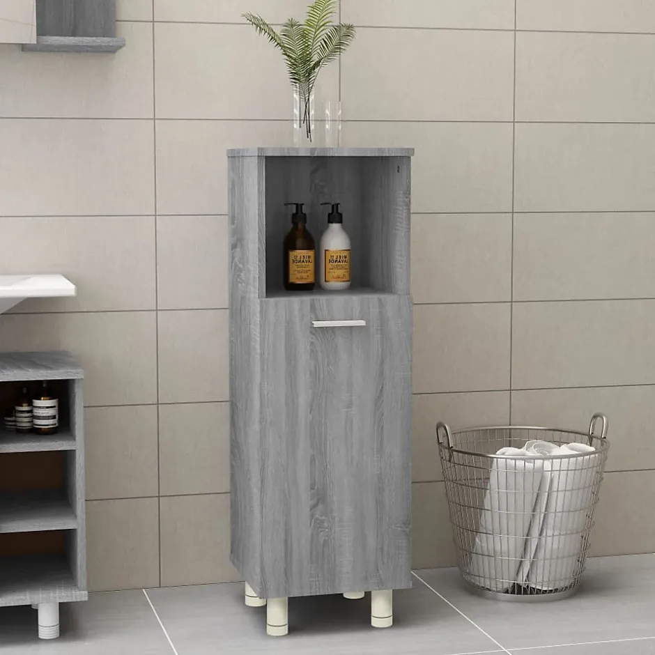Vidaxl Armoire de bain Sonoma gris 30x30x95 cm Bois d'ingénierie* Meuble Wc