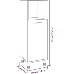 Vidaxl Armoire de bain Sonoma gris 30x30x95 cm Bois d'ingénierie* Meuble Wc