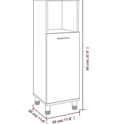 Vidaxl Armoire de bain Sonoma gris 30x30x95 cm Bois d'ingénierie* Meuble Wc