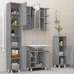 Vidaxl Armoire de bain Sonoma gris 30x30x95 cm Bois d'ingénierie* Meuble Wc