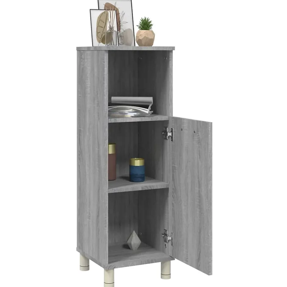 Vidaxl Armoire de bain Sonoma gris 30x30x95 cm Bois d'ingénierie* Meuble Wc