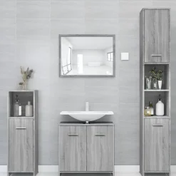 Vidaxl Armoire de bain Sonoma gris 30x30x183,5 cm Bois d'ingénierie* Meuble Wc