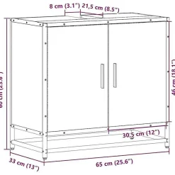 Vidaxl Armoire de lavabo de salle de bain sonoma gris 65x33x60 cm* Meuble Wc