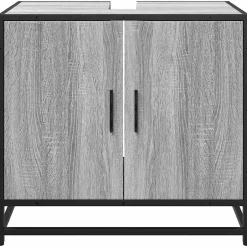 Vidaxl Armoire de lavabo de salle de bain sonoma gris 65x33x60 cm* Meuble Wc